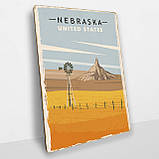 Дерев'яний постер Небраска А5, фото 2