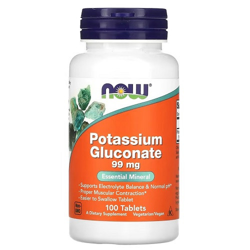 Калій Now Potassium Gluconate 99 mg (100 таблеток.), фото 1