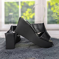 Шльопанці жіночі чорні еко-шкіра на платформі Lino Marano 4515_2, фото 4