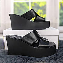 Шльопанці жіночі чорні еко-шкіра на платформі Lino Marano 4515_2, фото 2
