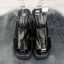 Шльопанці жіночі чорні еко-шкіра на платформі Lino Marano 4515_2, фото 3