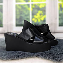 Шльопанці жіночі чорні еко-шкіра на платформі Lino Marano 4515_2, фото 5