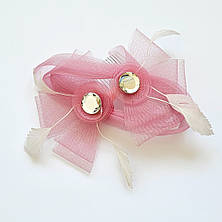 Вуалетка Дзеркальна рожева/Шляпка вечірня з бантами, фото 2