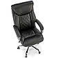Крісло керівника екошкіра Helder чорне з м'якими підлокітниками, фото 3