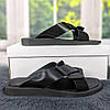 Шльопанці шкіряні жіночі чорні на плоскій підошві Prime 4514, фото 6