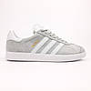 Чоловічі кросівки Adidas Gazelle Light Grey (Сірі) Взуття Адідас Газель замша шкіра повсякденні демісезон, фото 3