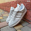 Чоловічі кросівки Adidas Gazelle Light Grey (Сірі) Взуття Адідас Газель замша шкіра повсякденні демісезон, фото 9
