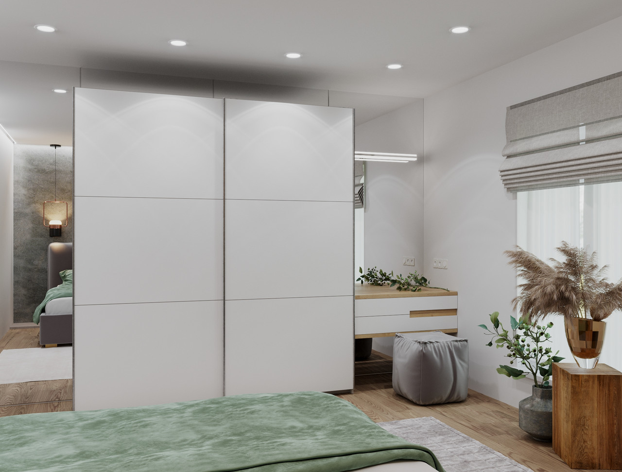 Шафа купе Doros G-Caiser Білий 2 ДСП / 3 частини 220х60х240 (42003007), фото 1