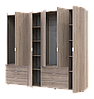 Розпашна Шафа для одягу Doros Гелар комплект Дуб Cонома 2+4 ДСП 232,5х49,5х203,4 (42002118), фото 3