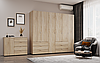 Розпашна Шафа для одягу Doros Гелар комплект Дуб Cонома 2+4 ДСП 232,5х49,5х203,4 (42002118), фото 4
