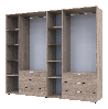 Розпашна Шафа для одягу Doros Гелар комплект Cонома 3+3 ДСП 232,4х49,5х203,4 (42002125), фото 3