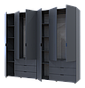 Розпашна Шафа для одягу Doros Гелар комплект Графіт 3+3 ДСП 232,4х49,5х203,4 (42002126), фото 2