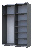 Шафа купе Doros G-Caiser Графіт 2 Дзеркала / 3 частини 160х60х240 (42005021), фото 4