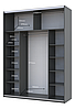 Шафа купе Doros G-Caiser Графіт Графіт 1 ДСП / 1 дзеркало 180х60х240 (42005088), фото 6