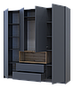 Шафа для одягу з нішею Doros Дейл Графіт/Дуб Евок 4 ДСП 206х52х220 (80737724), фото 6