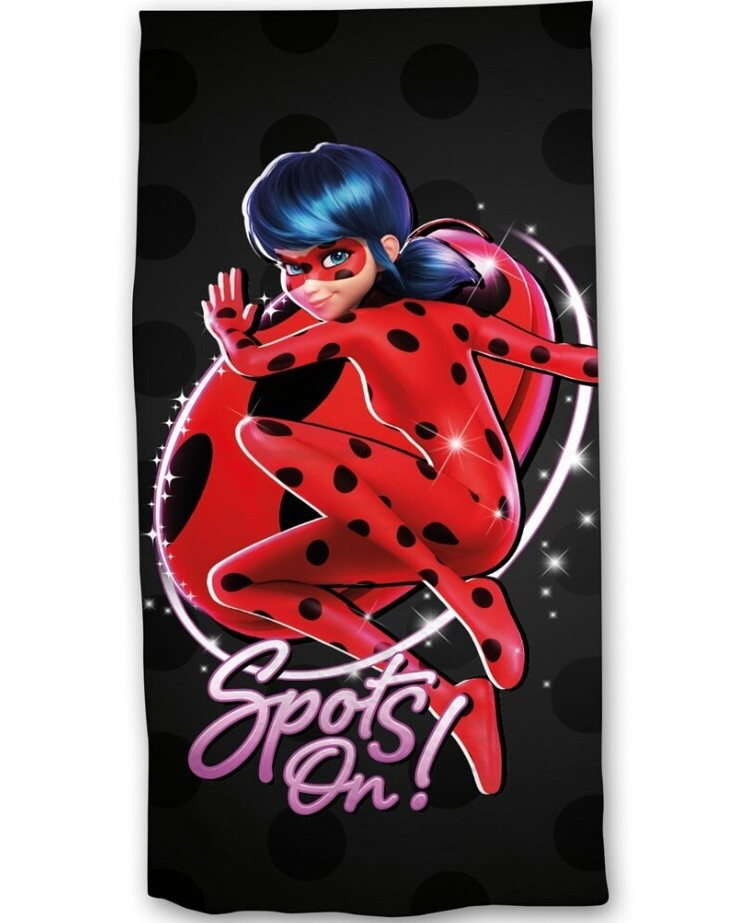 Дитячий пляжний рушник Miraculous Леді Баг "Цяточки!" для дівчинки 70х140 см