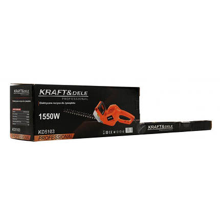 Електричний кущоріз для живоплоту 1550 Вт Kraft&Dele KD5103 кущорізка, фото 1