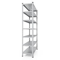 Стелаж оцинкований 252,5х100х50 см 7 полиць метал на болтах для виробництва | Стелаж для вулиці, фото 2