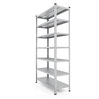 Стелаж оцинкований 252,5х100х50 см 7 полиць метал на болтах для виробництва | Стелаж для вулиці, фото 3