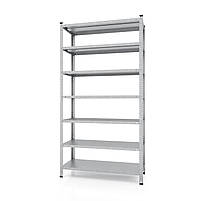 Стелаж оцинкований 252,5х100х50 см 7 полиць метал на болтах для виробництва | Стелаж для вулиці, фото 4