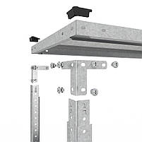 Стелаж оцинкований 252,5х100х50 см 7 полиць метал на болтах для виробництва | Стелаж для вулиці, фото 6