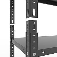 Стелаж чорний 180х120х40 см 5 полок метал на болтах для вітальні | Стелаж на кухню, фото 2