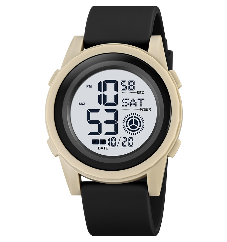 Спортивний електронний водонепроникний годинник Skmei 2082KHWT Khaki-White
