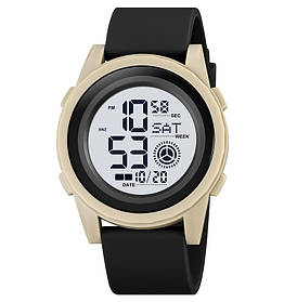 Спортивний електронний водонепроникний годинник Skmei 2082KHWT Khaki-White