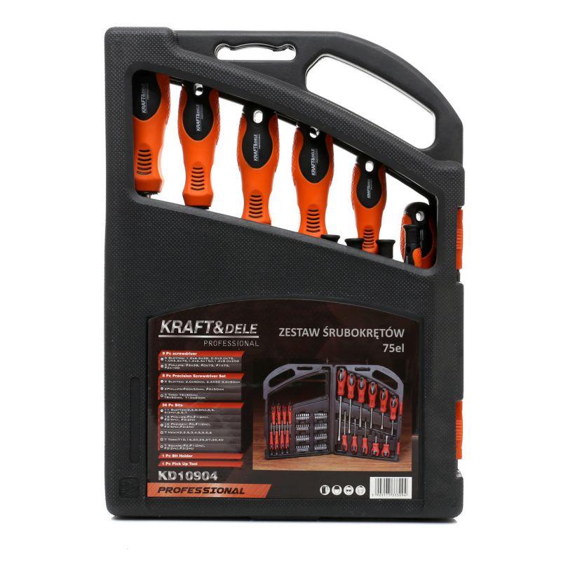 Набір викруток з комплектом біт 75 ел Kraft&Dele KD10904 набір викруток із бітами для ремонту