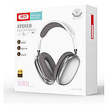 Бездротові накладні навушники з мікрофоном XO BE25 (Bluetooth 5.1) Silver, фото 4