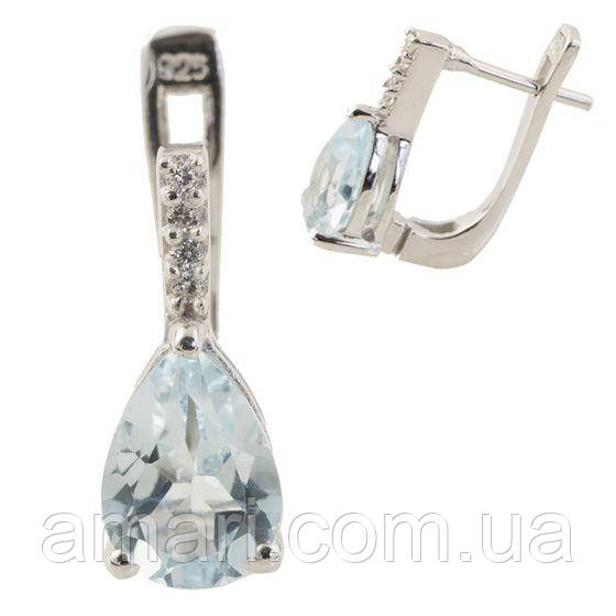 Серебряные серьги Komilfo с натуральным топазом 5.03ct (0513614), фото 1