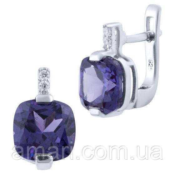 Срібні сережки Komilfo з александритом 7.303ct (1651537)