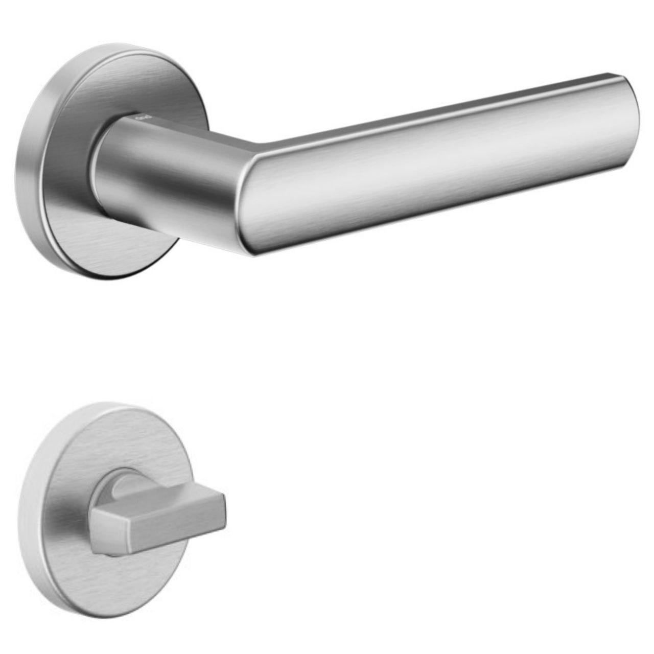 Дверна ручка на розетці DND by Martinelli LUCE матовий хром (з накладкою WC) LC12T-ZCS