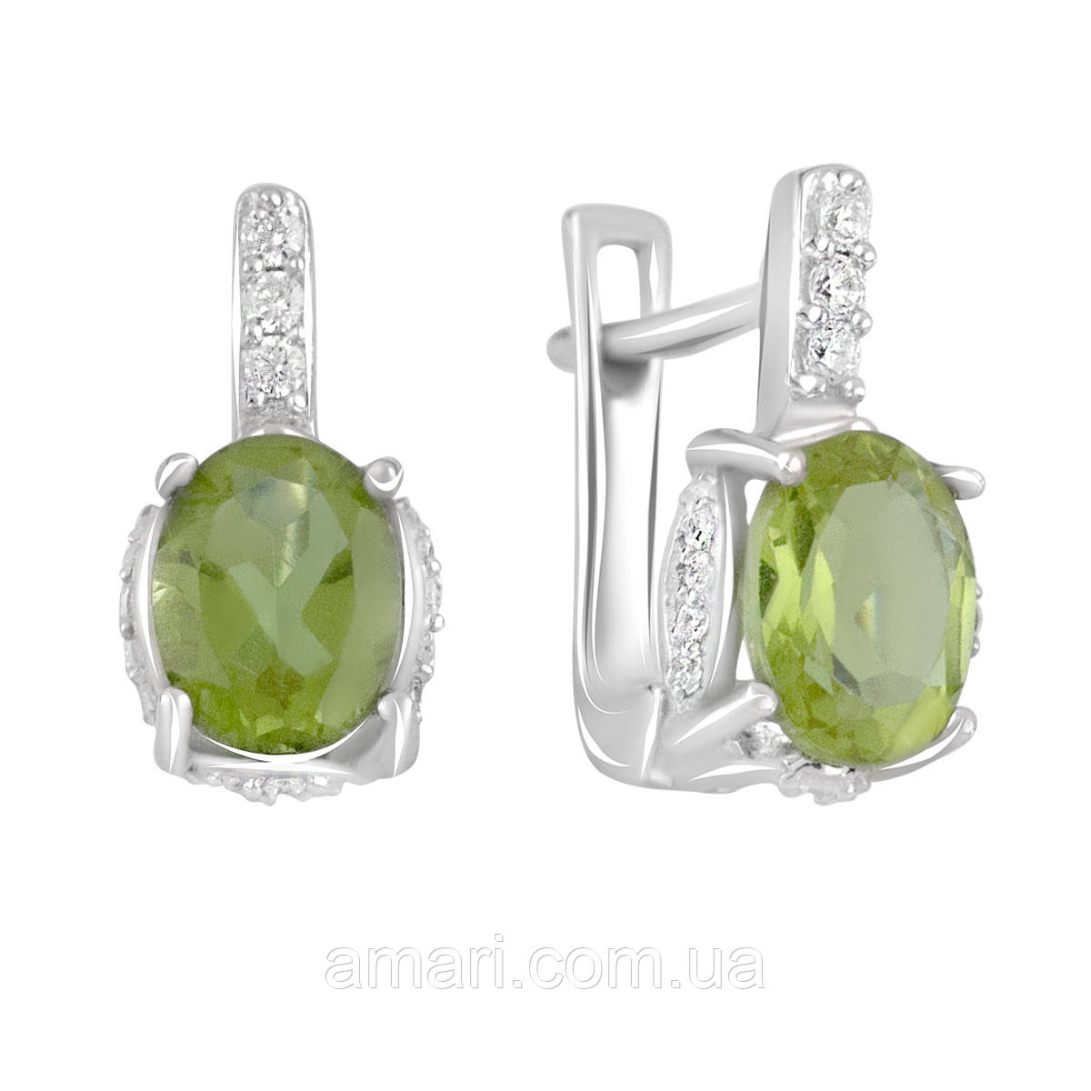 Срібні сережки Komilfo зі Султаніт султанітом 3.816ct (2114819)