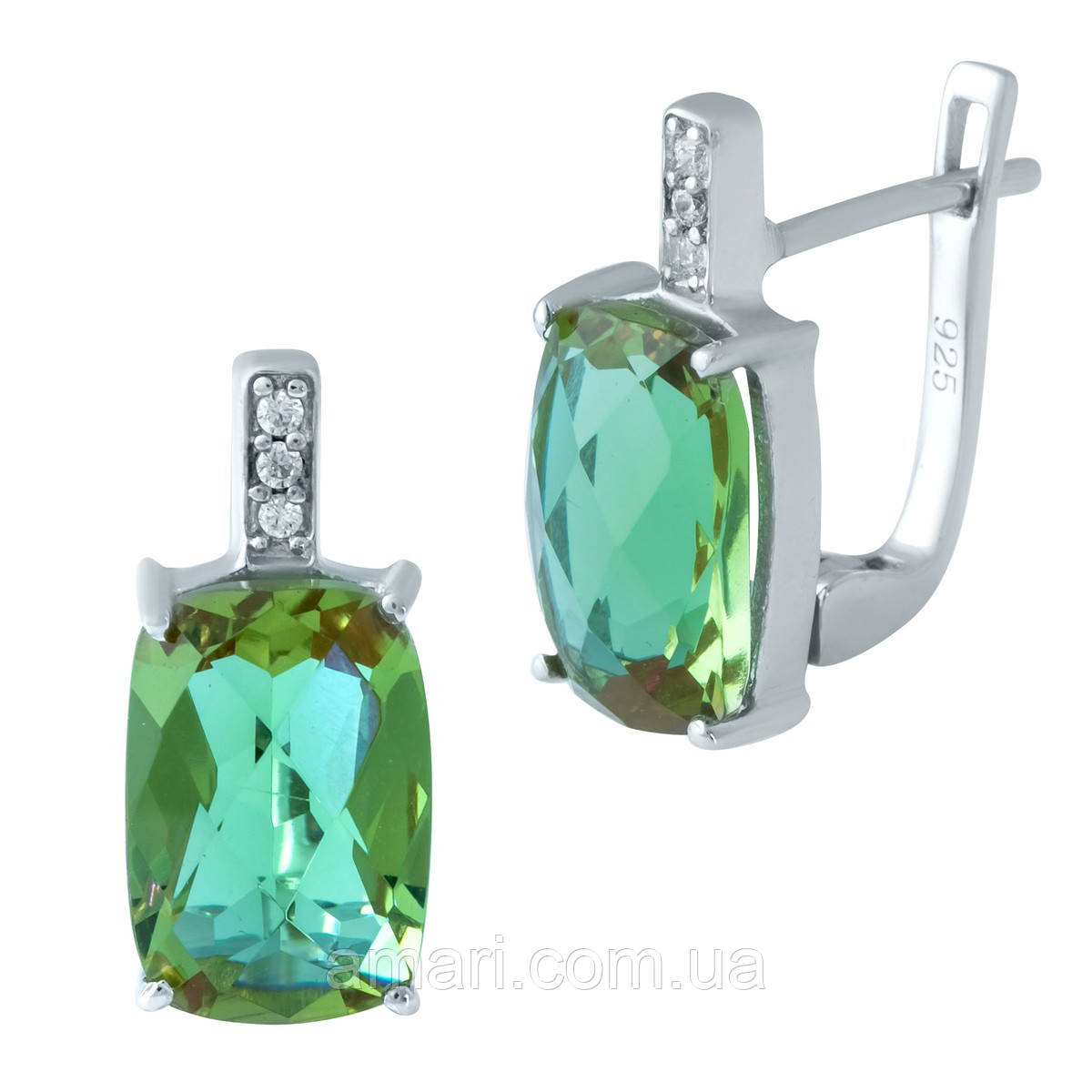 Срібні сережки Komilfo із Султаніт султанітом 7.11ct (1935637)