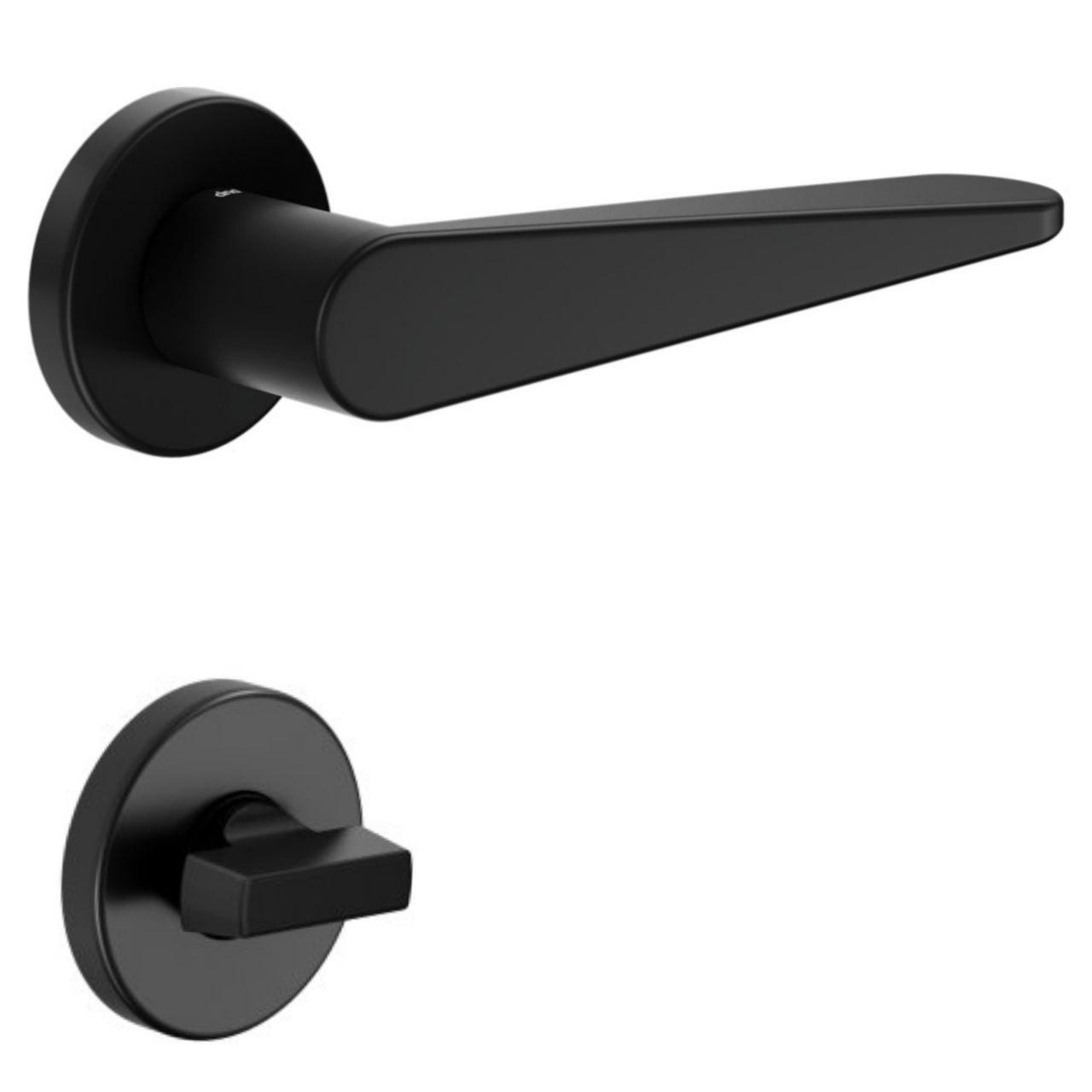 Дверна ручка на розетці DND by Martinelli IKI чорний (з накладкою WC) IK12T-ZNE