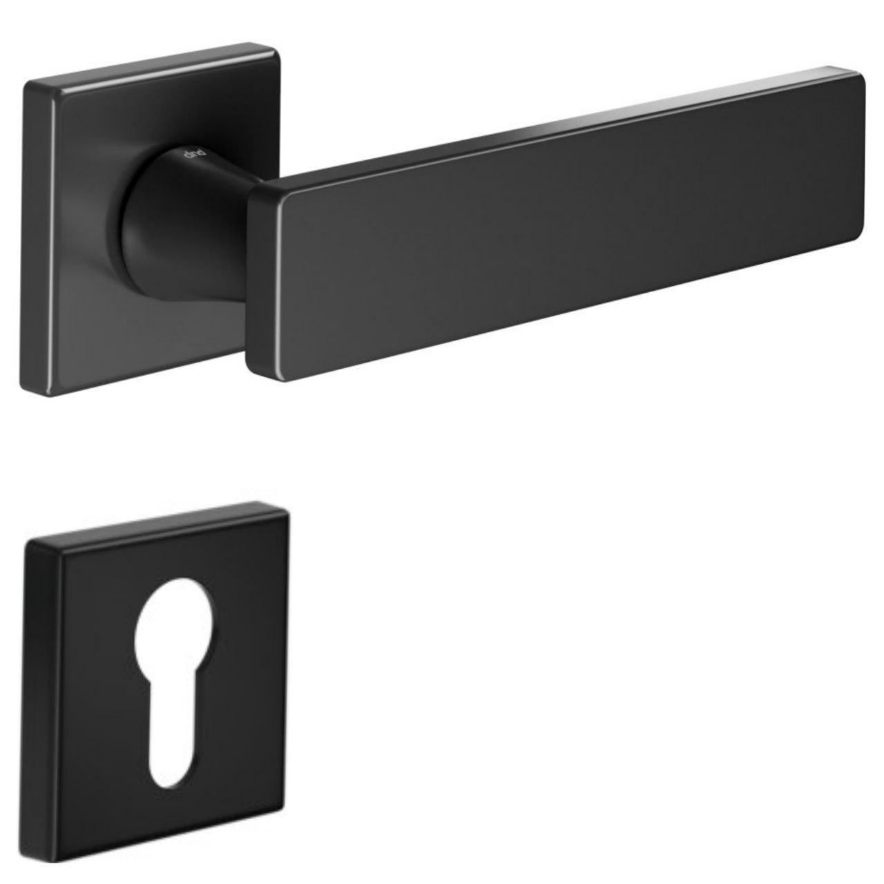 Дверна ручка на розетці DND by Martinelli HOLLY чорний (з накладкою під циліндр) HO14Y-ZNE