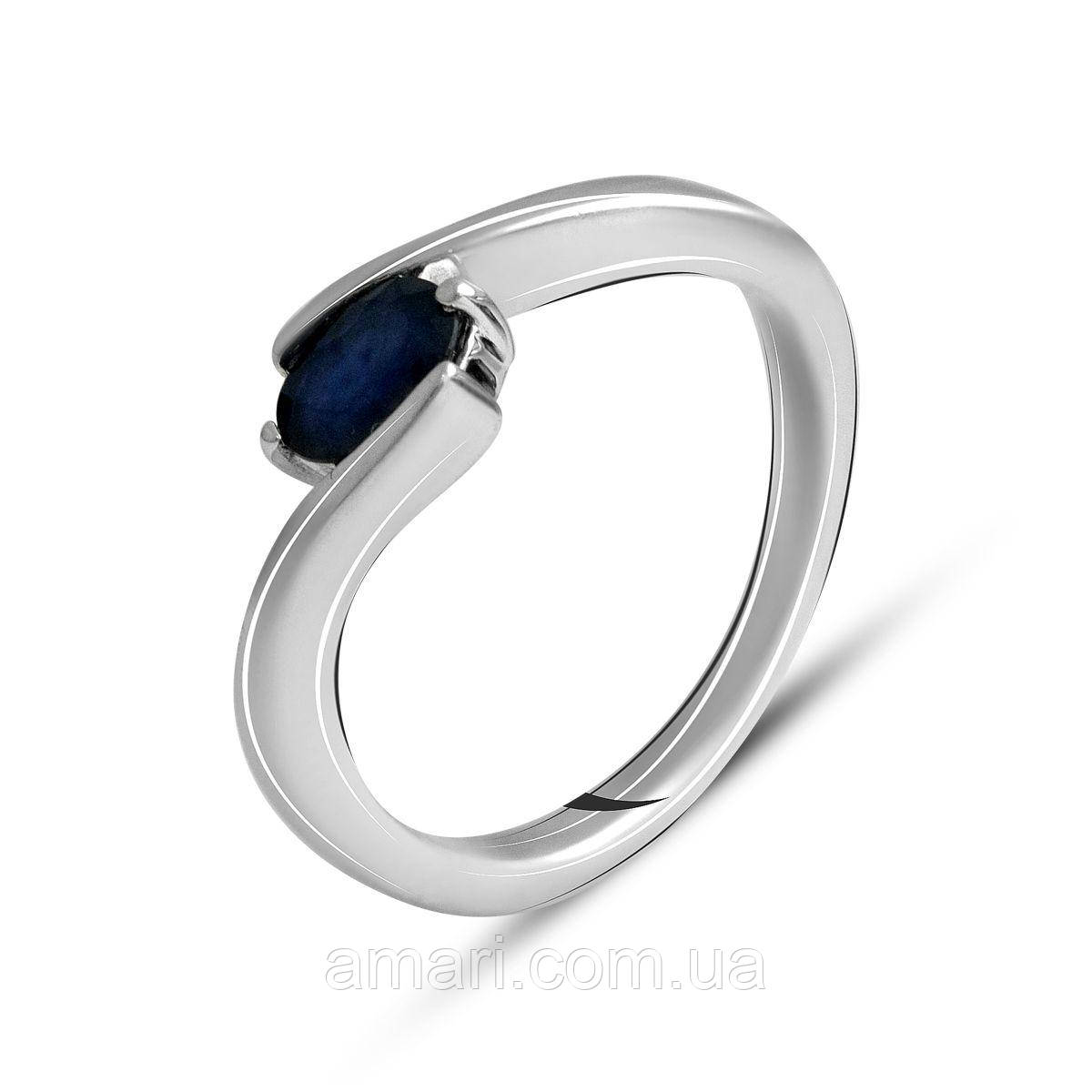 Срібне кільце Komilfo із сапфіром nano 0.3ct, вага виробу 2,64 г (2140788) 17 розмір