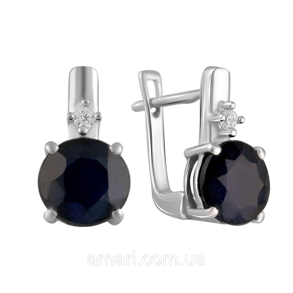 Срібні сережки Komilfo з натуральним сапфіром 5.144ct (2098430)