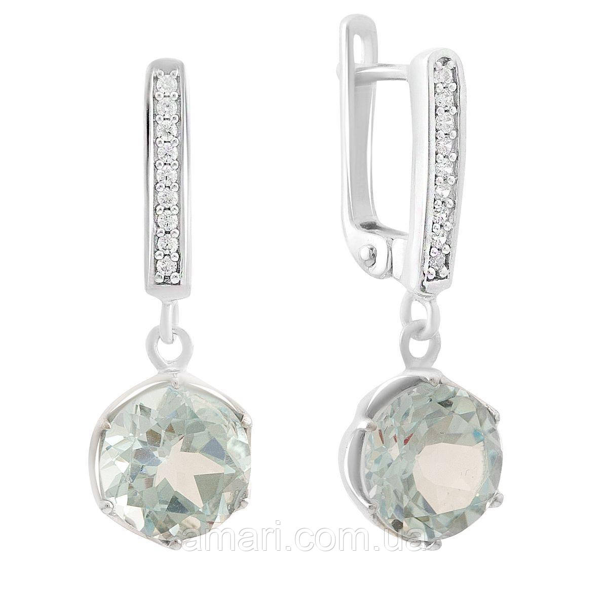 Срібні сережки Komilfo з натуральним топазом 6.75ct (2157687)