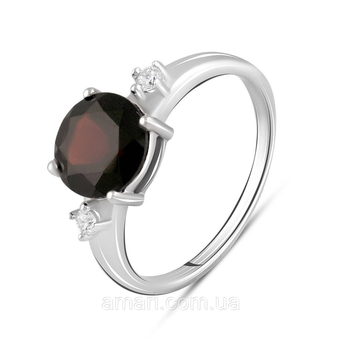 Срібне кільце Komilfo з натуральним гранатом 2.566ct, вага виробу 2,78 г (2104124) 18 розмір