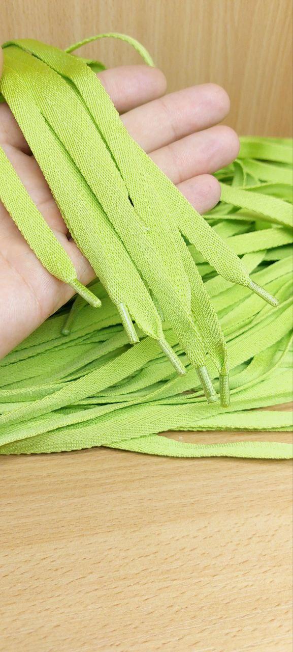 Шнурки 10 мм салатові  пласкі, довжина 120 см