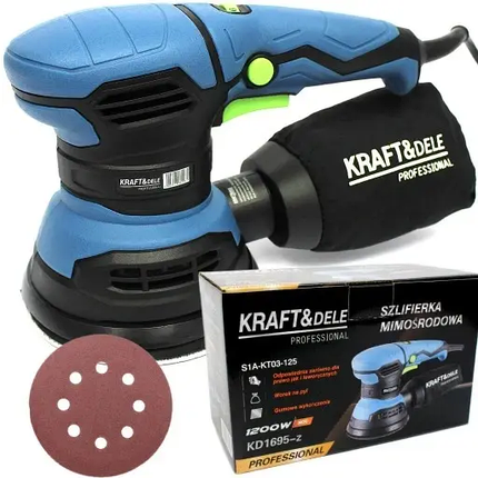 Шліфмашини орбітальні 1200 Вт Kraft&Dele KD1695-Z орбітальна шліфувальна машина, фото 1
