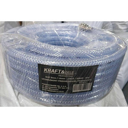 Шланг пневматичний пвх 30м, 14мм Kraft&Dele KD445 шланг пневматичний гумовий, фото 3