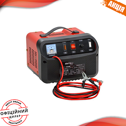 Зарядний пристрій для автомобільних акумуляторів 12/24В Kraft Dele KD1907 зарядний пристрій, фото 1