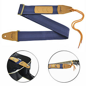 Гітарний ремінь з комірками для медіаторів та термотисненням Renesans GR-4 Dark Blue (синій)
