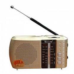 Радіоприймач FM USB MicroSD Golon ICF-8BT на акумуляторі 18650 з Bluetooth Золотий