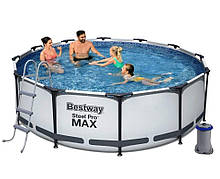 Каркасний басейн "Steel Pro Max" Bestway 56418 (366х100см) сходи, насос і фільтр