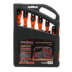 Універсальний набір викруток з бітами 75 ел Kraft&Dele KD10904 набір викруток з набором біт
