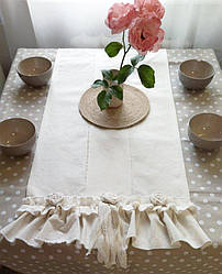 Доріжка на стіл сервіровочний Боххо білі троянди